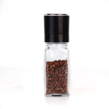 4oz 120ml Kitchen Spice Square Glass Grinder Manual Salt And Pepper Grinder Mill